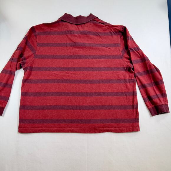 Polo St. John's Bay Men's XL Sueded Jersey Striped 2- Button Henley Long Sleeve - Picture 3 of 10